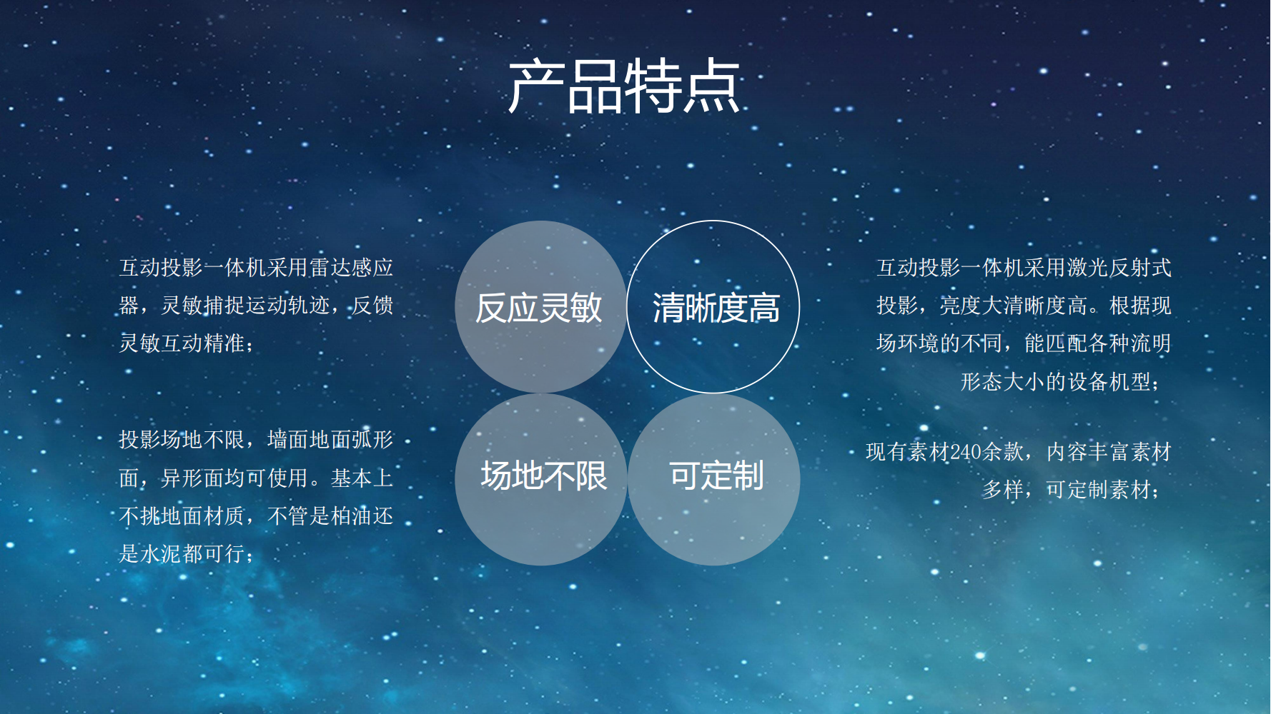 互动投影星空互动素材