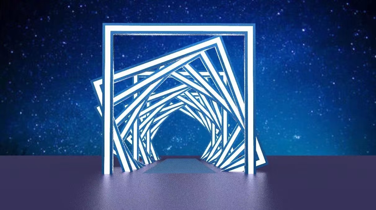 文旅夜游灯光亮化几何隧道 编程隧道