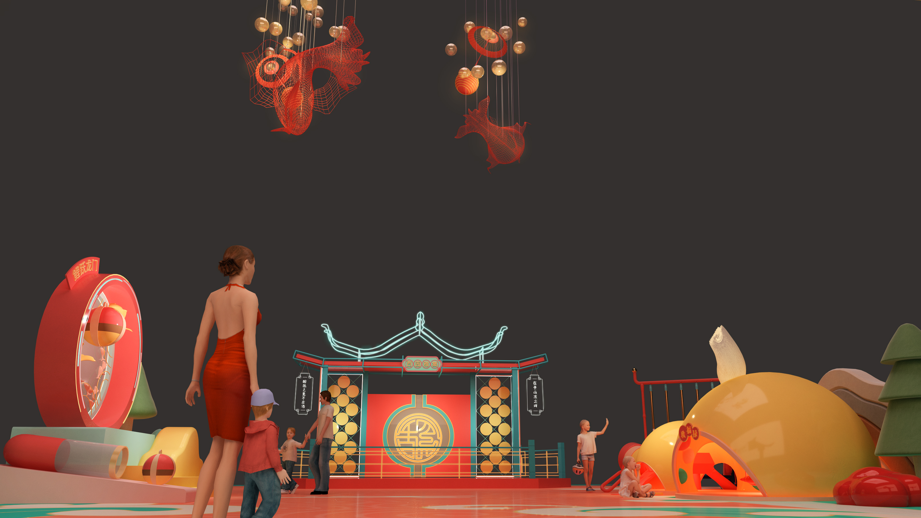 商业街设计，商场美陈设计