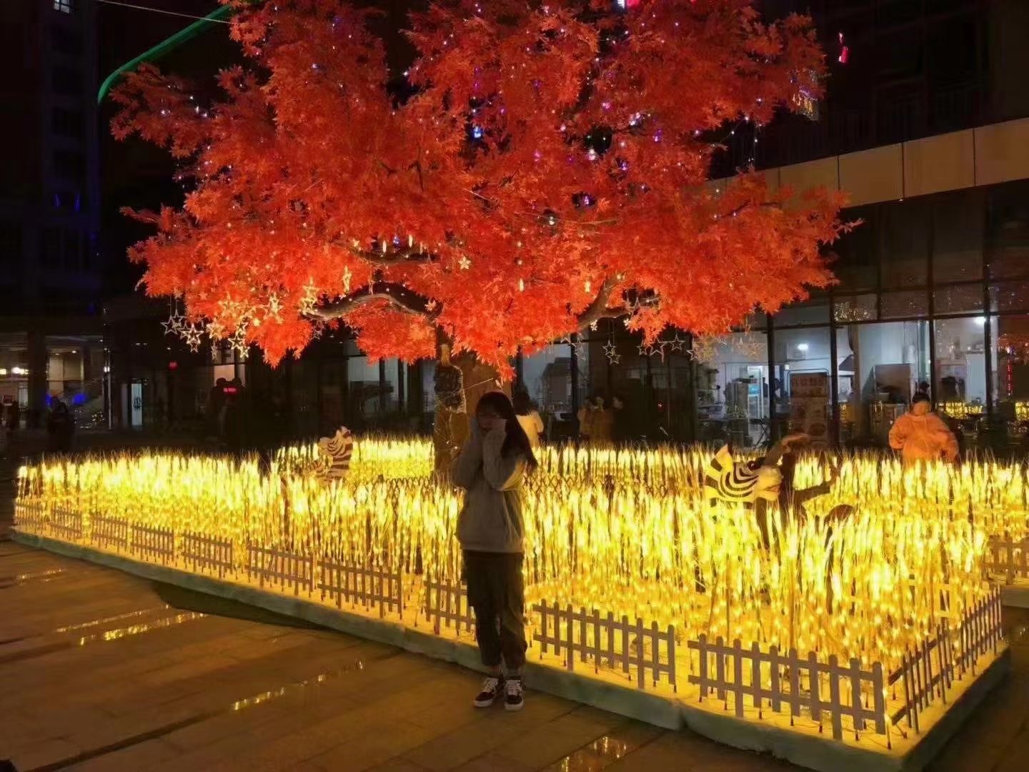 营销中心暖场亮化地插灯系列萤火虫灯麦穗等玫瑰花千纸鹤油菜花