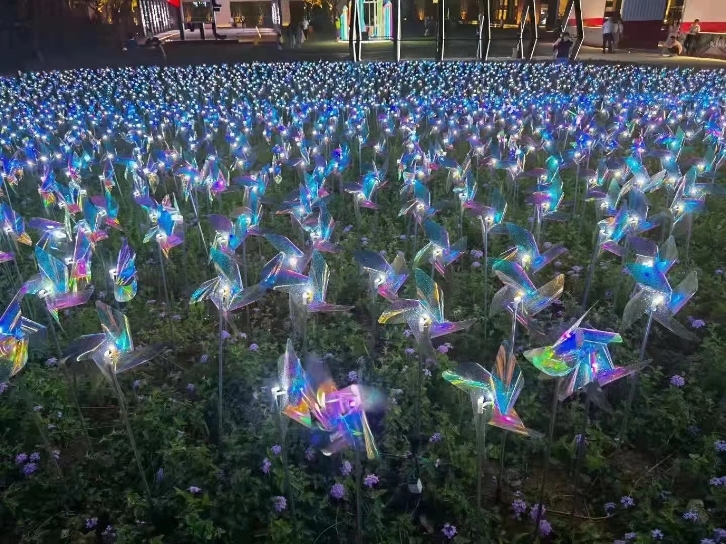 营销中心暖场亮化地插灯系列萤火虫灯麦穗等玫瑰花千纸鹤油菜花