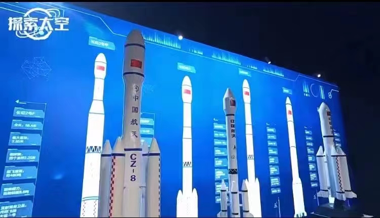 航空展航天模型展动态升空火箭对接仓空间站天宫一号祝融号火星车