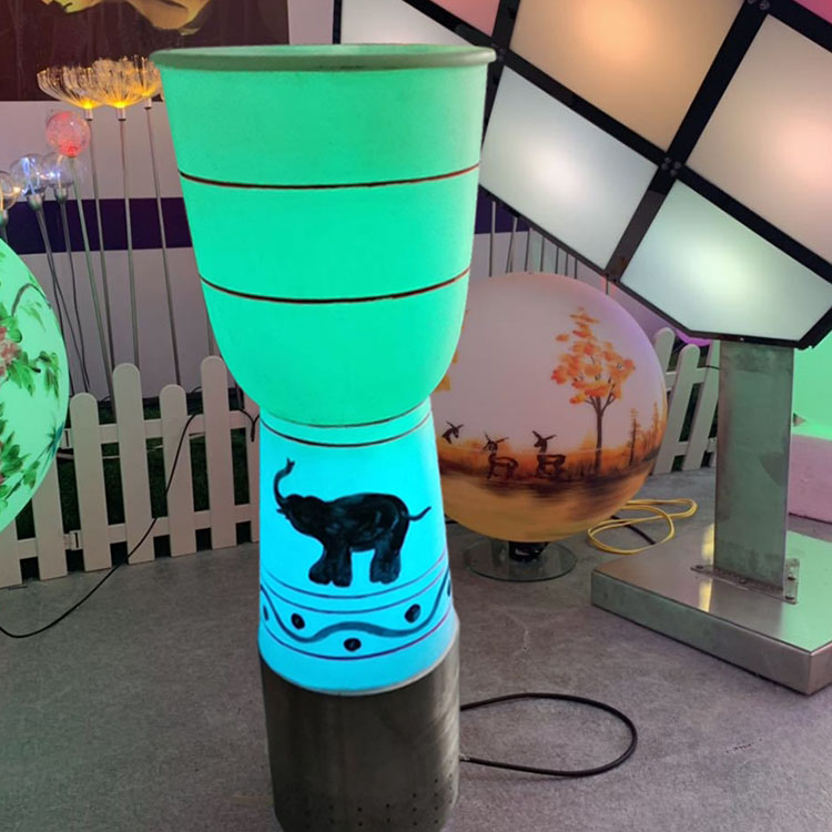 创意光波鼓出租互动灯光户外夜游美陈造型设计