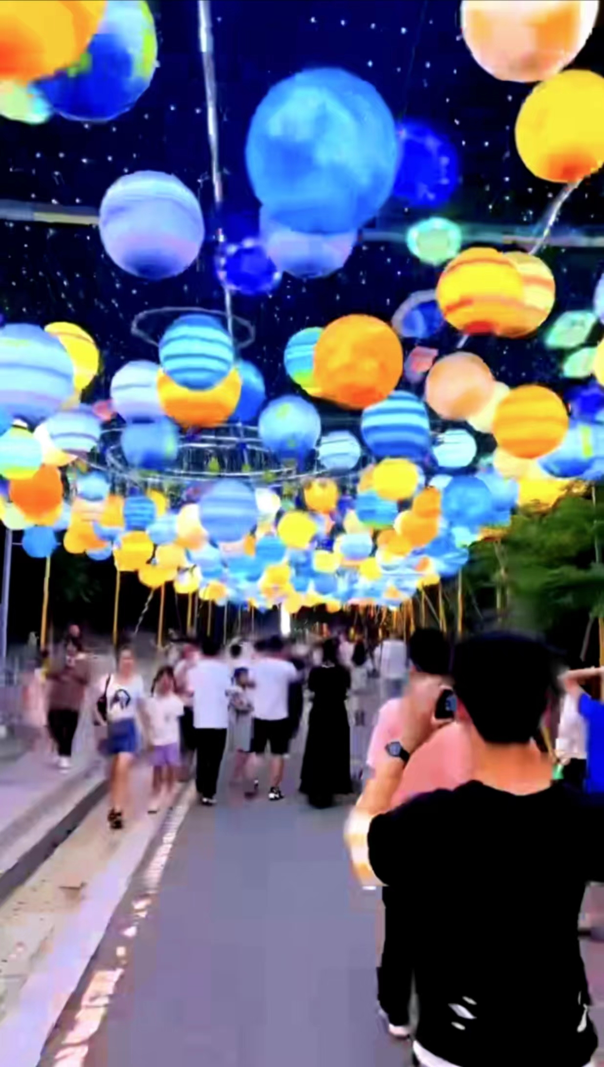 动感天幕隧道灯饰画星球灯霓虹灯古诗词花灯天幕七彩变色球灯天幕