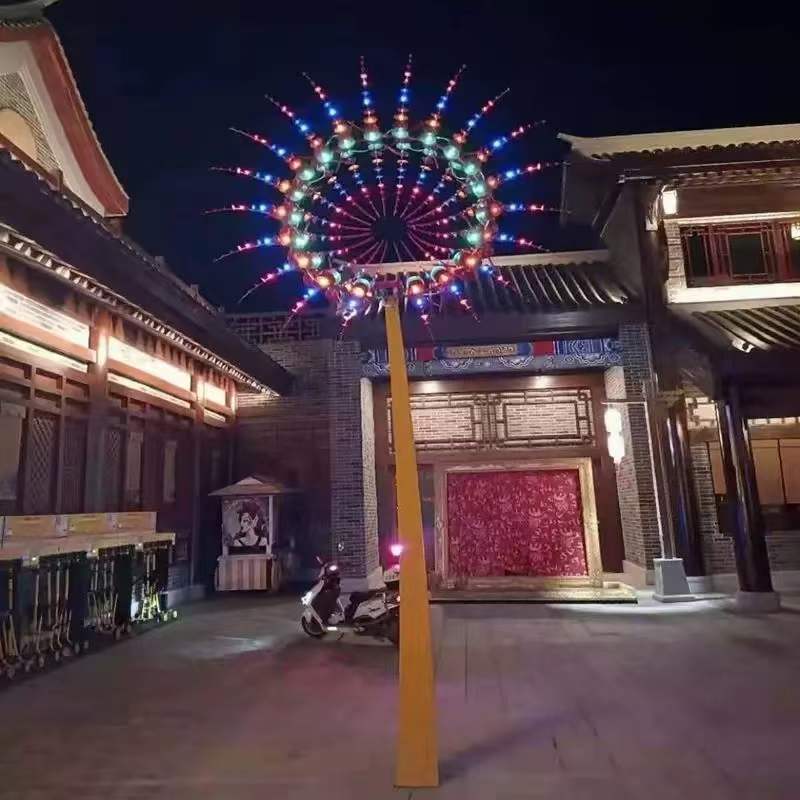 风动雕塑不锈钢景观雕塑不夜城灯光网红景观灯