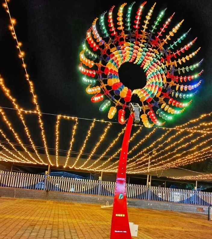 风动雕塑不锈钢景观雕塑不夜城灯光网红景观灯