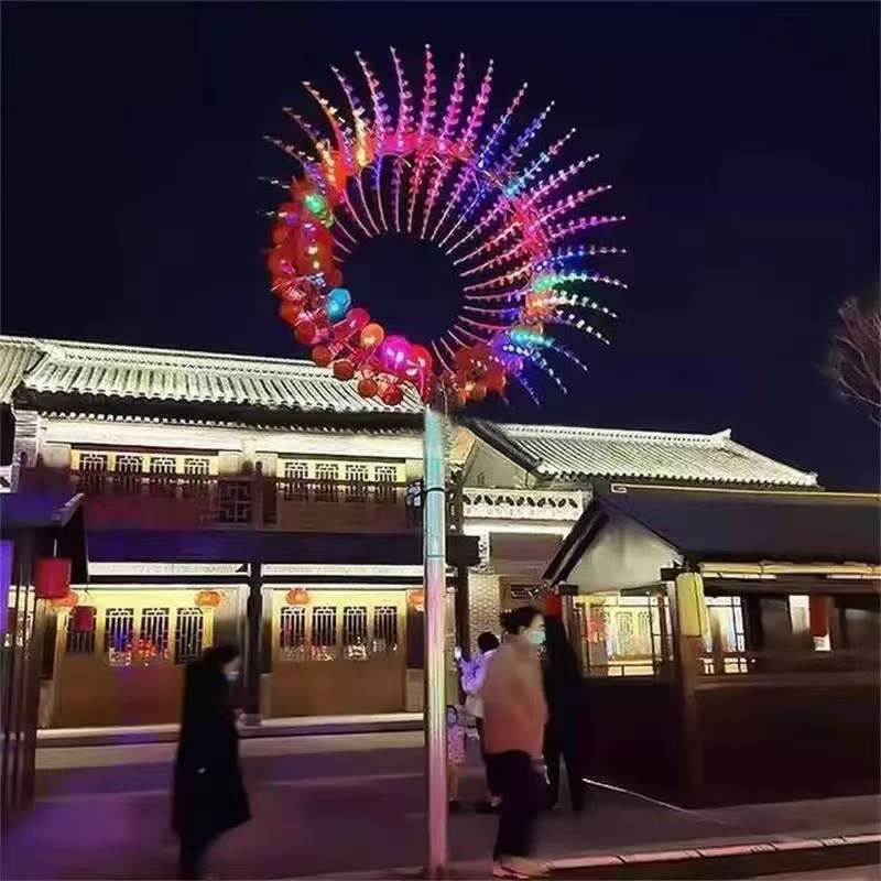 风动雕塑不锈钢景观雕塑不夜城灯光网红景观灯