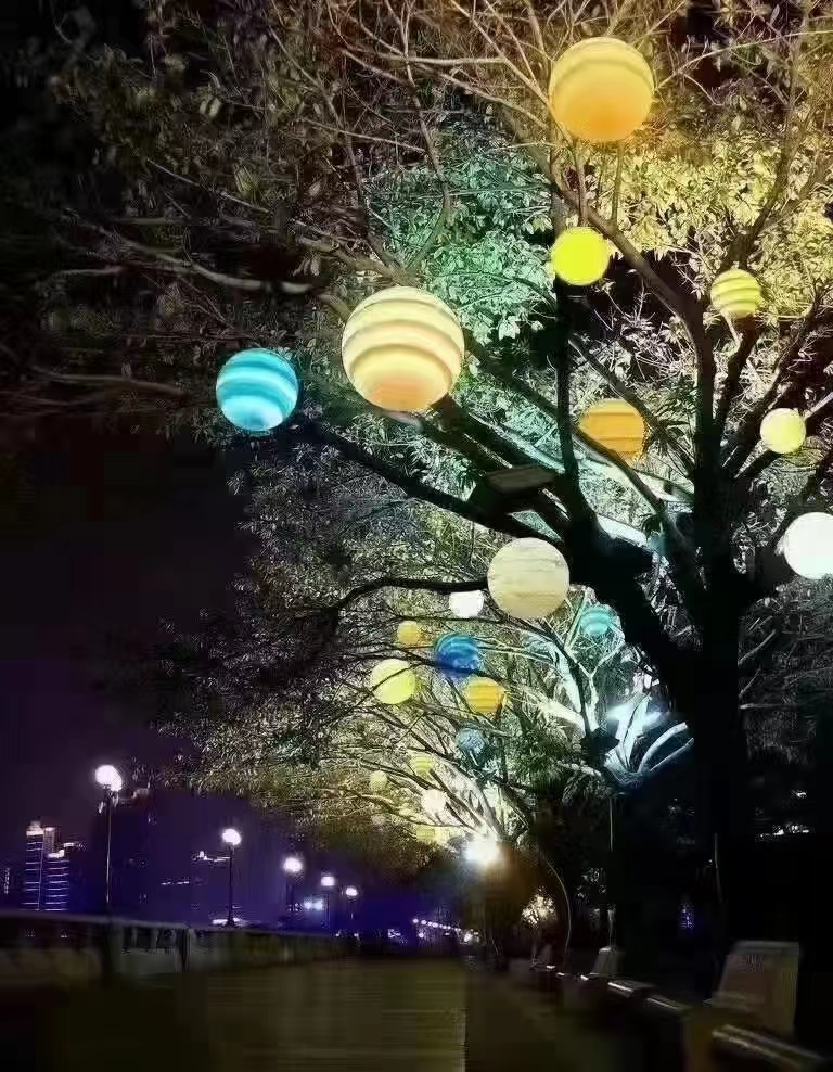 树木量化街区量化古诗词星球灯染色灯灯串藤球