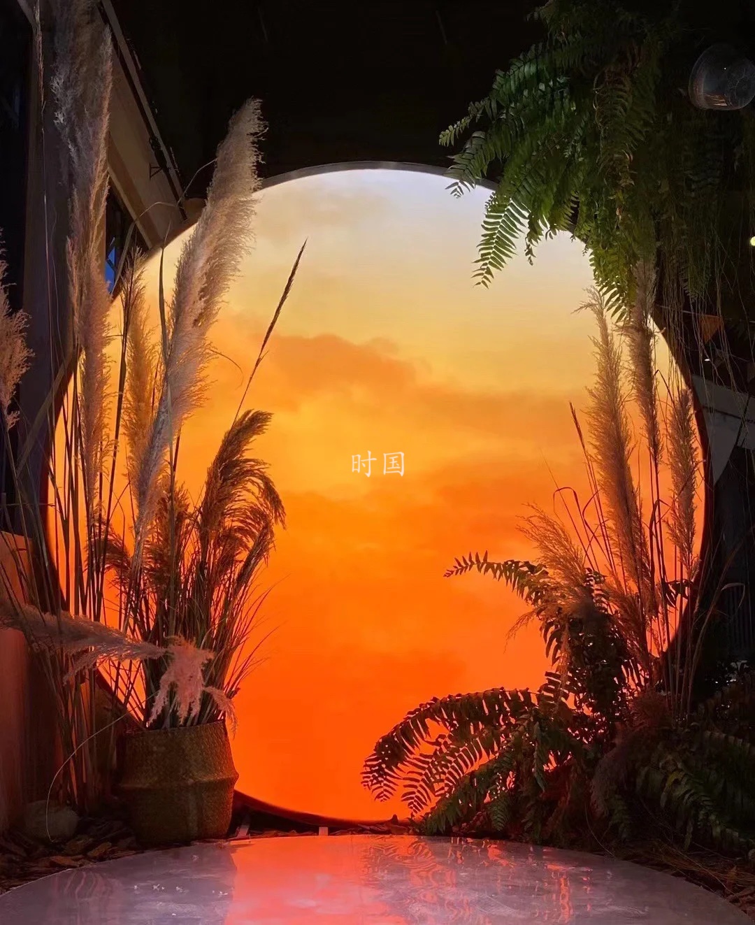 网红落日余晖灯箱
