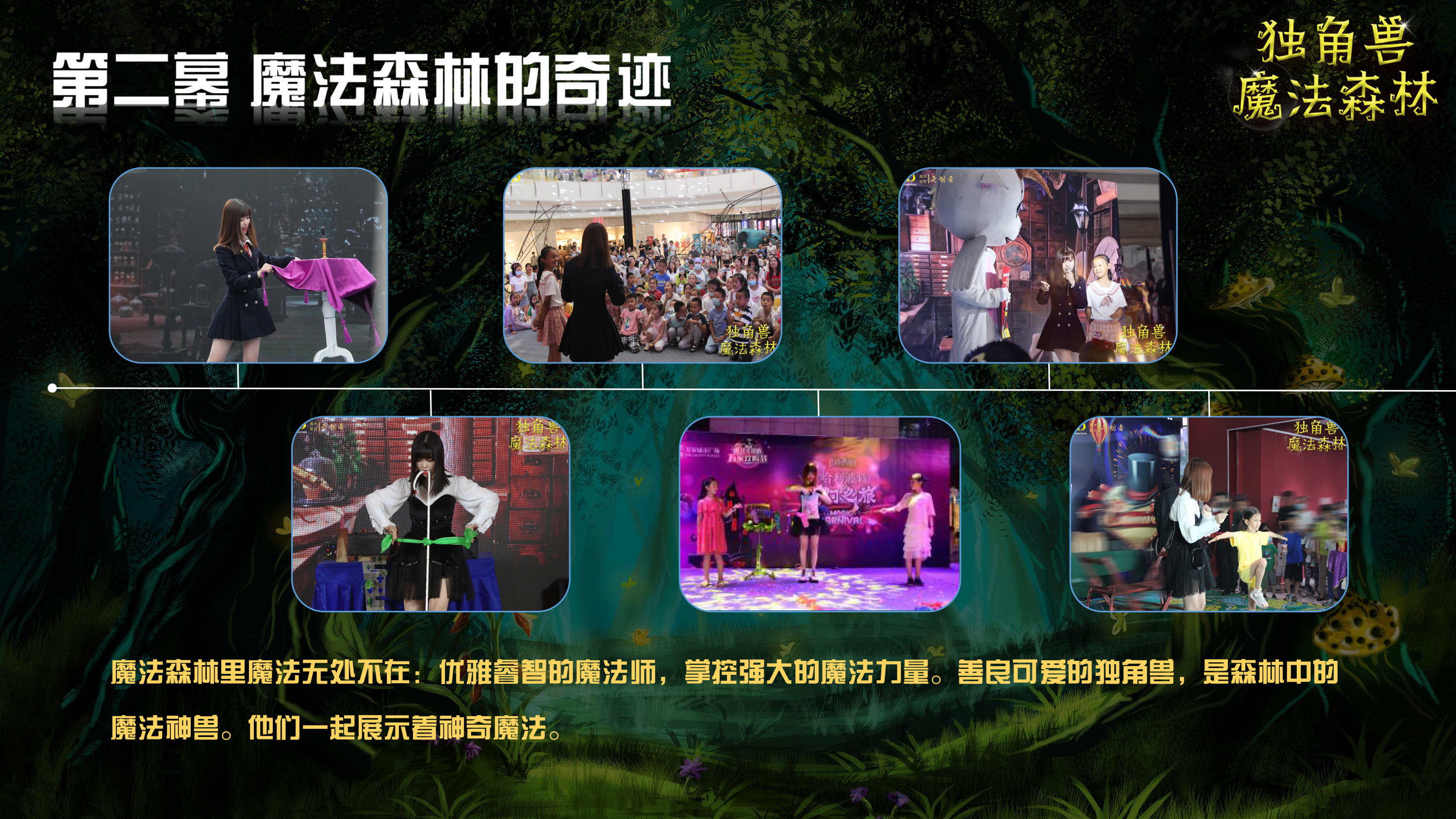 《独角兽魔法森林》原创卡通形象IP亲子魔术剧 商场游乐园策划