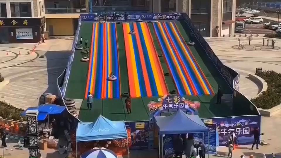 聊城七彩滑道案例彩虹旱雪滑道