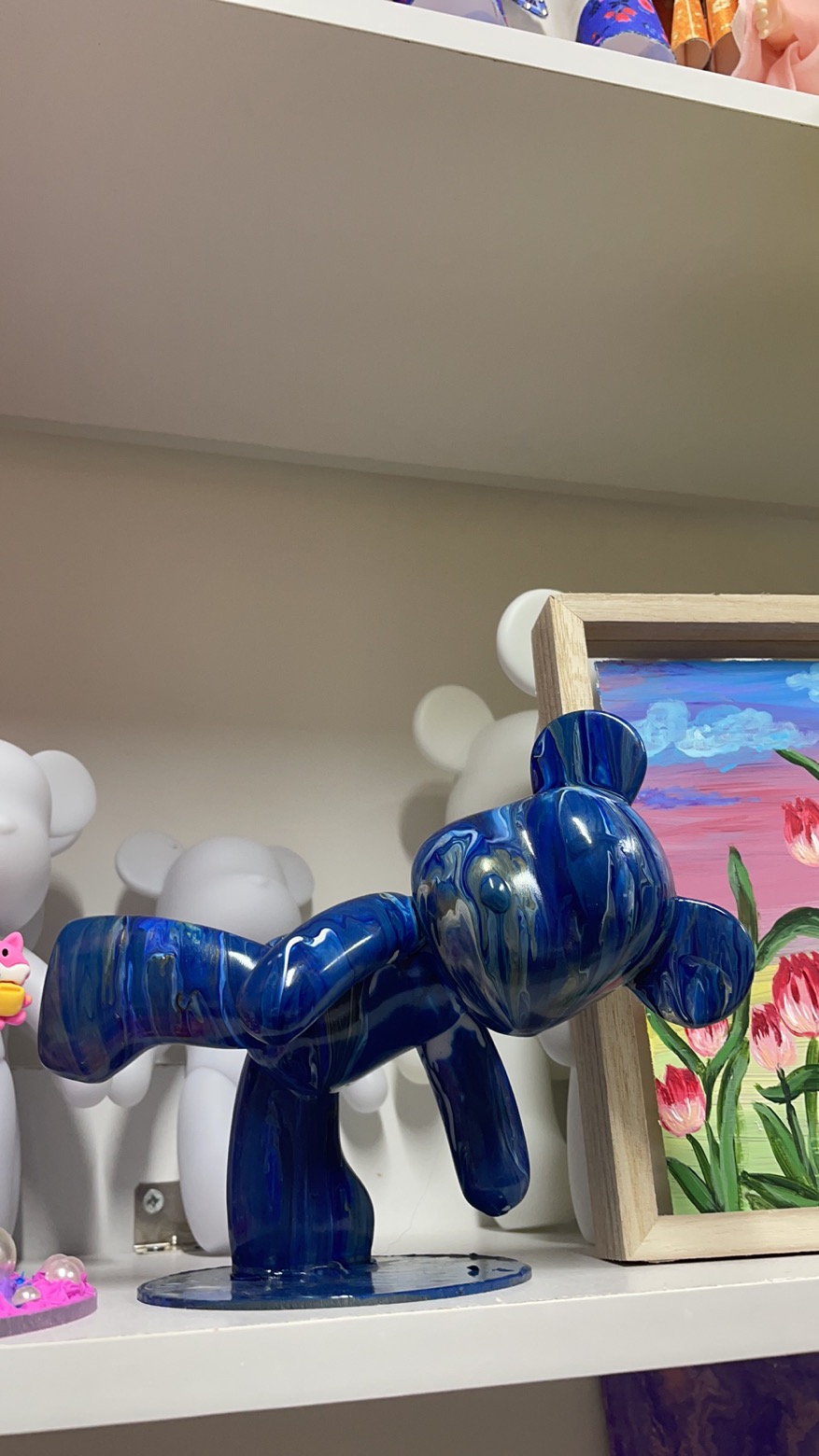 流体熊肌理画奶油胶石膏娃娃古风国潮diy