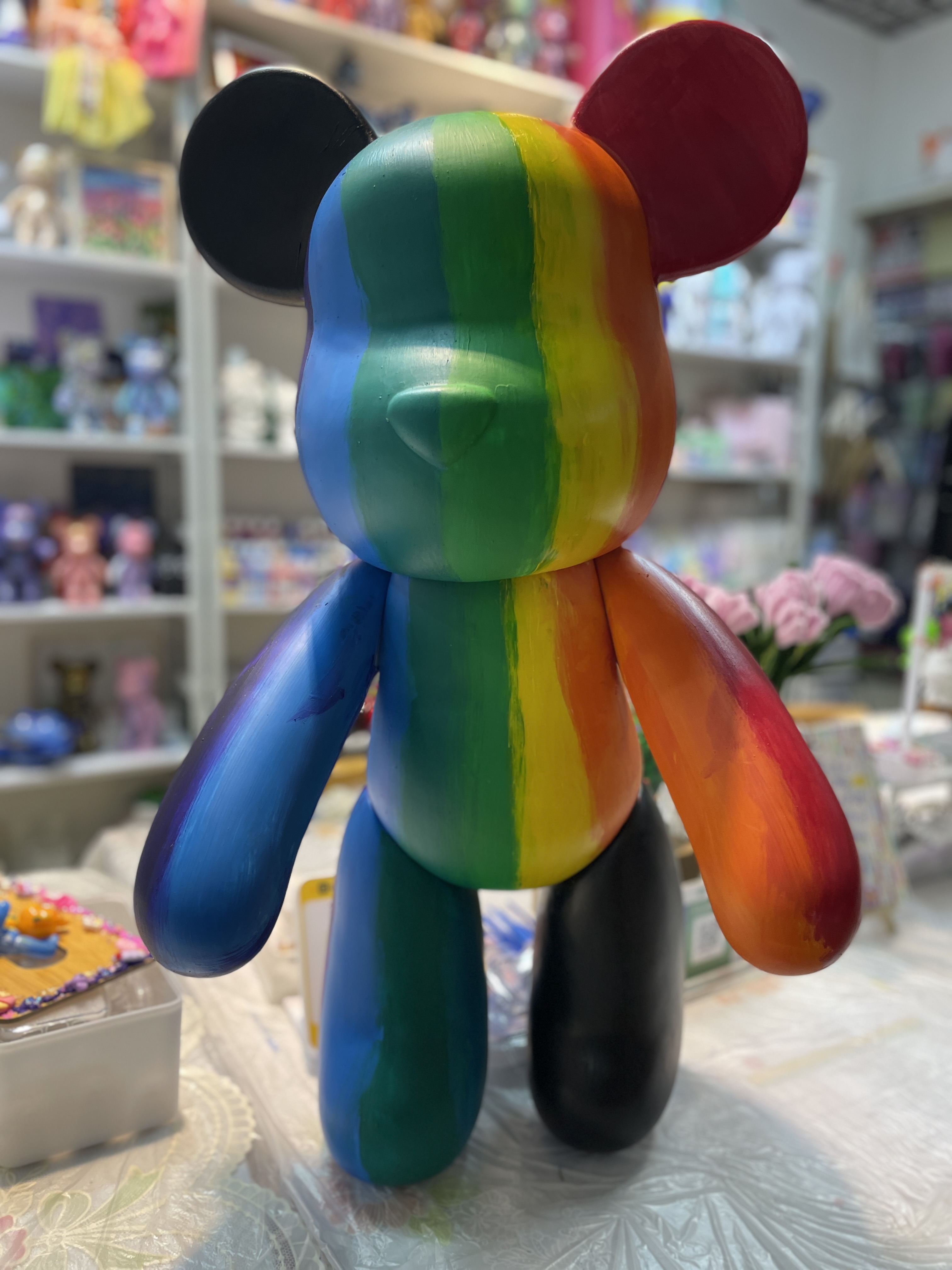 流体熊肌理画奶油胶石膏娃娃古风国潮diy