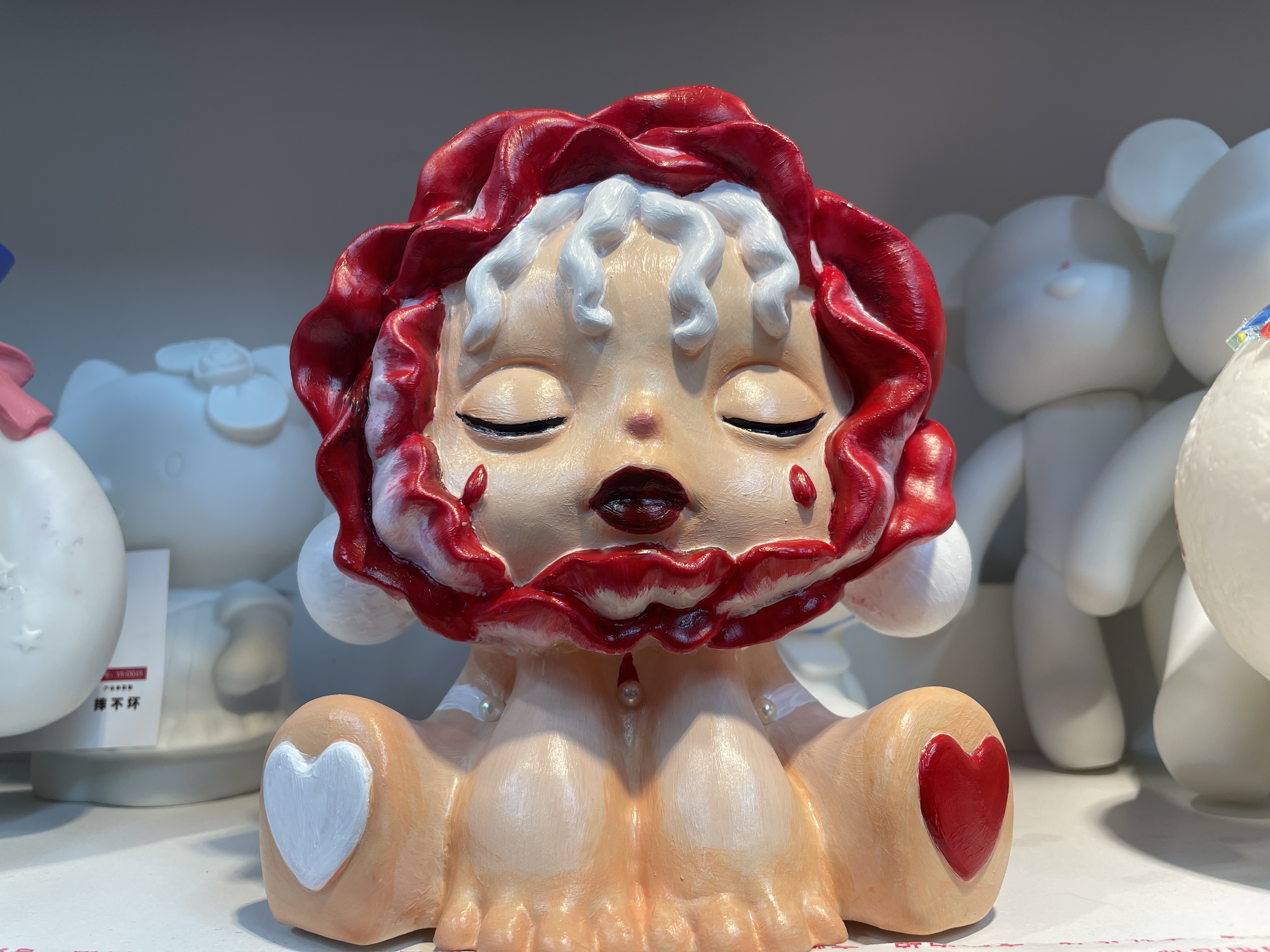 流体熊肌理画奶油胶石膏娃娃古风国潮diy