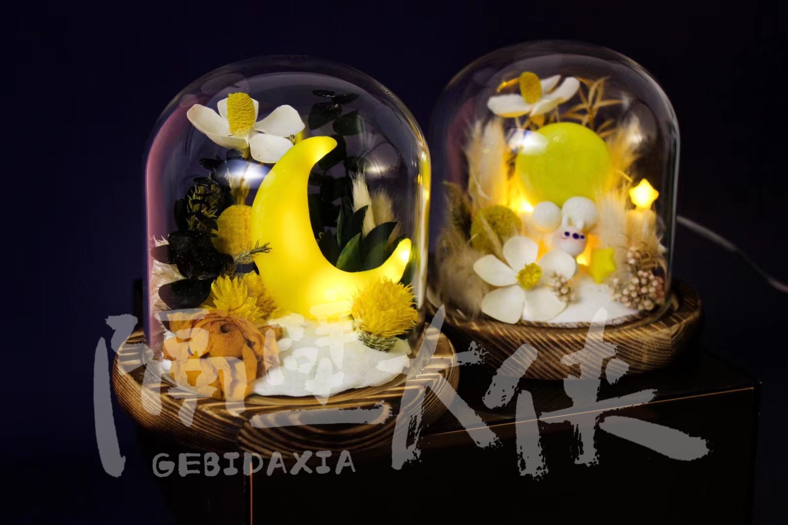 月球花草永生花夜灯—中秋暖场DIY