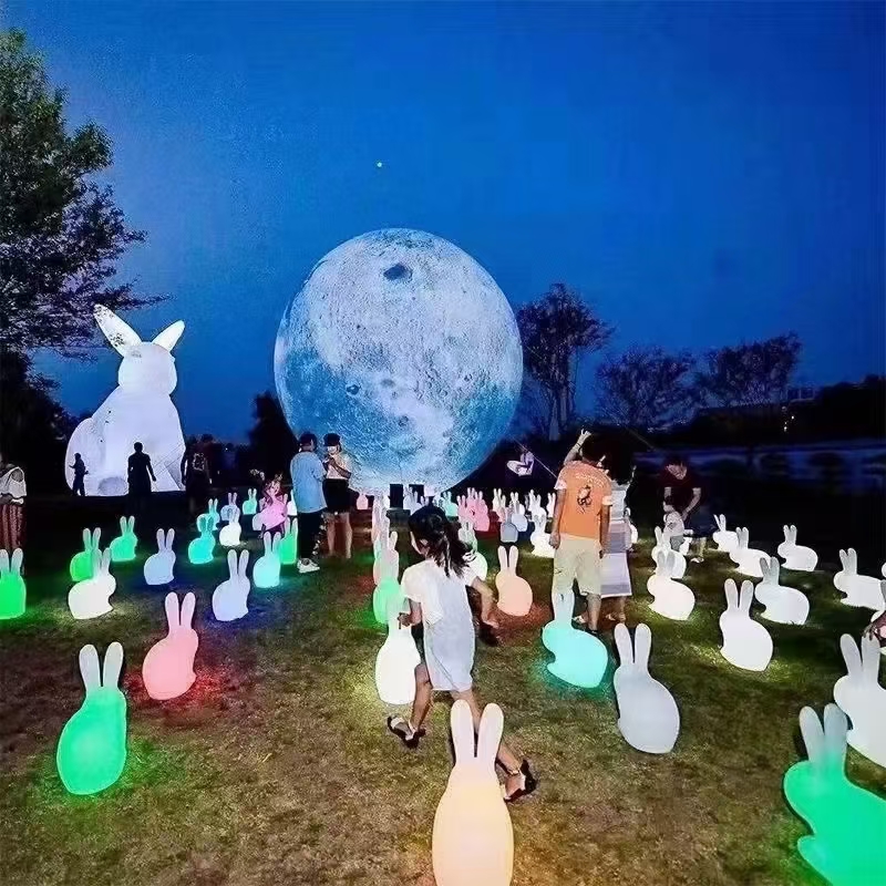户外发光兔子灯月球月兔灯现货出租出售均可