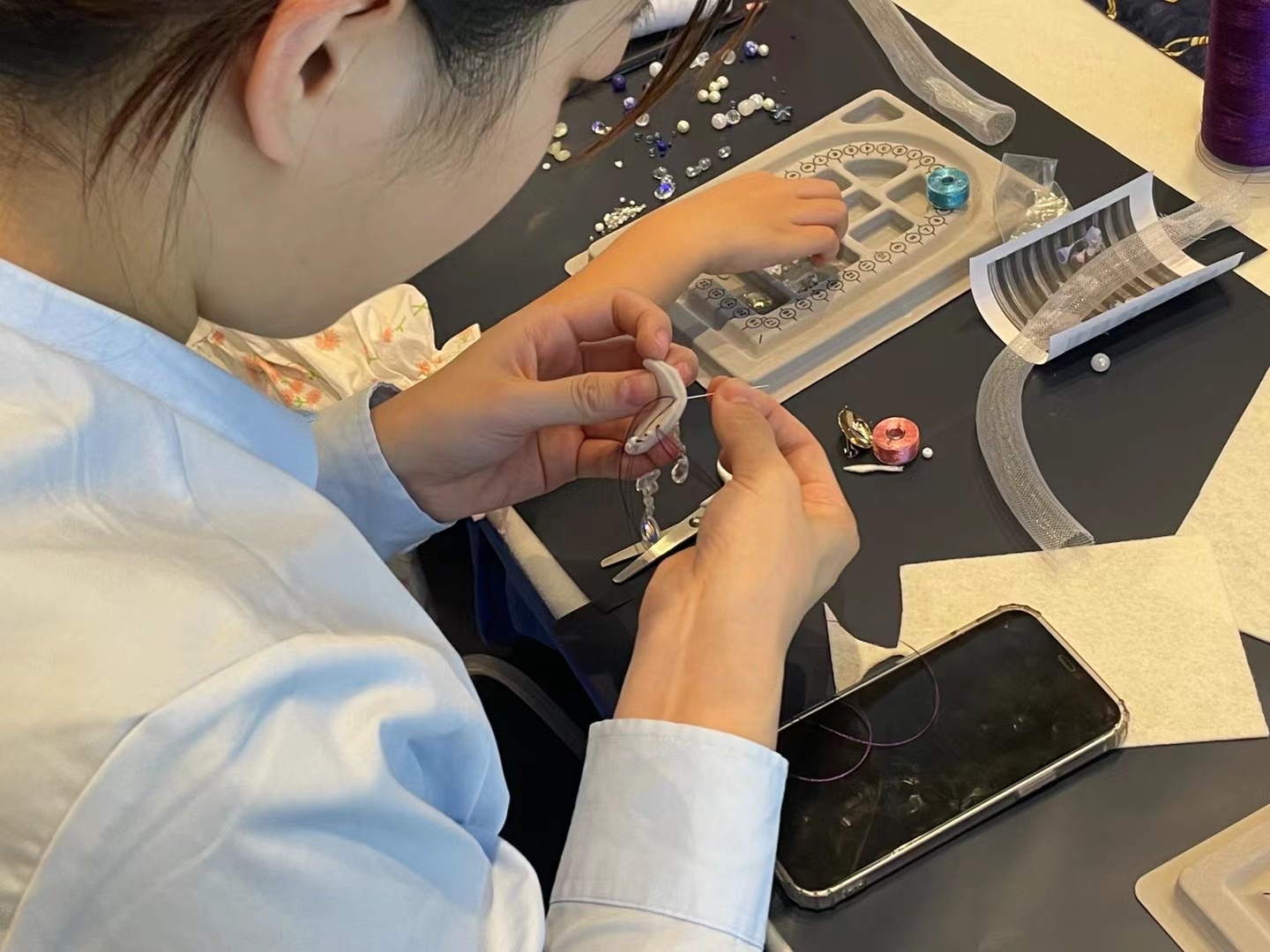 妇女节珍珠主题胸针diy课程