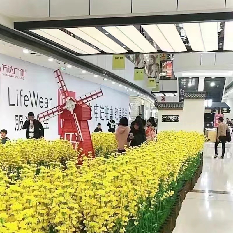 油菜花美陈商场内部活动中庭打造引流