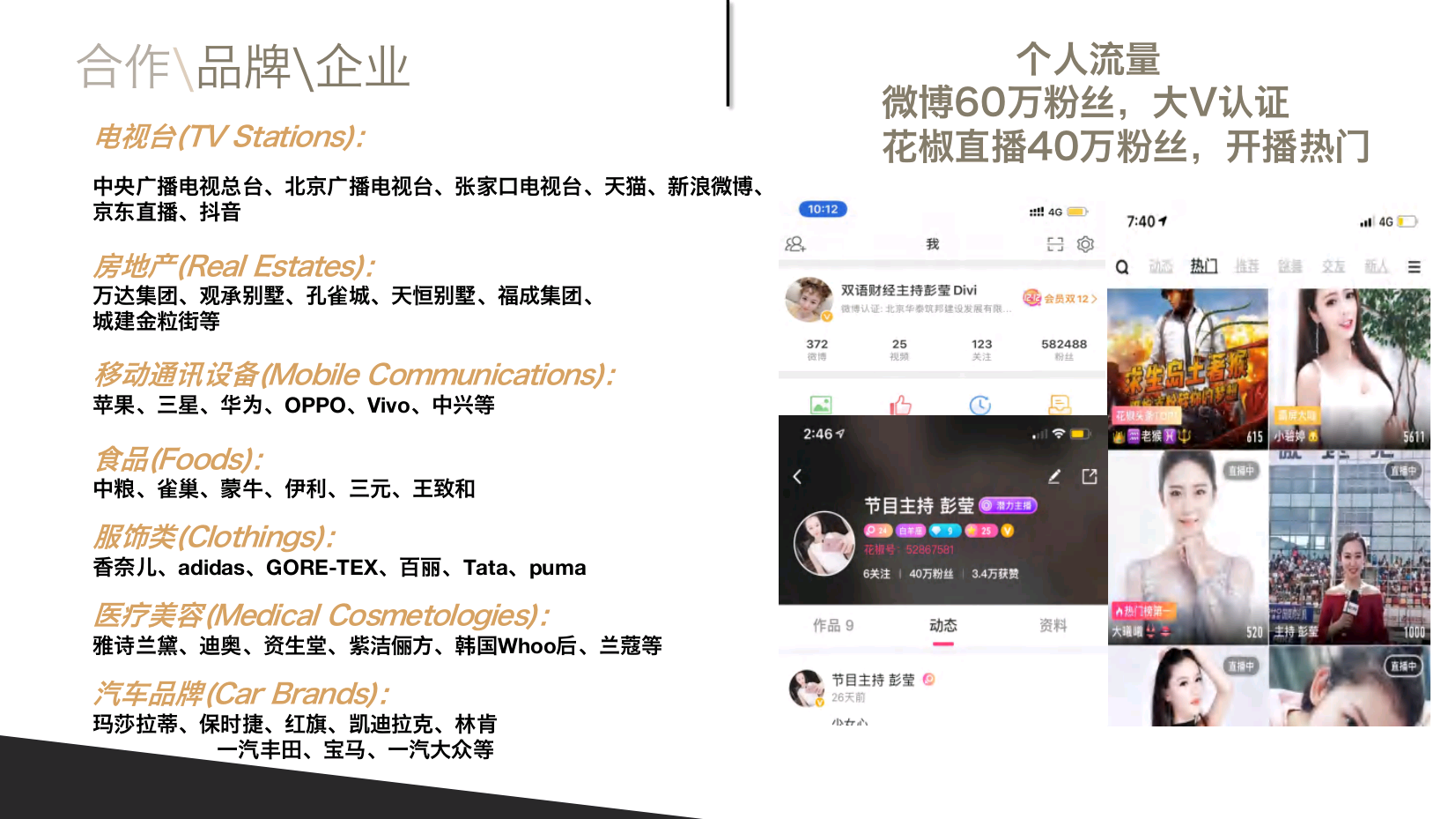 CCTV中英双语主持人彭莹（常驻地北京）