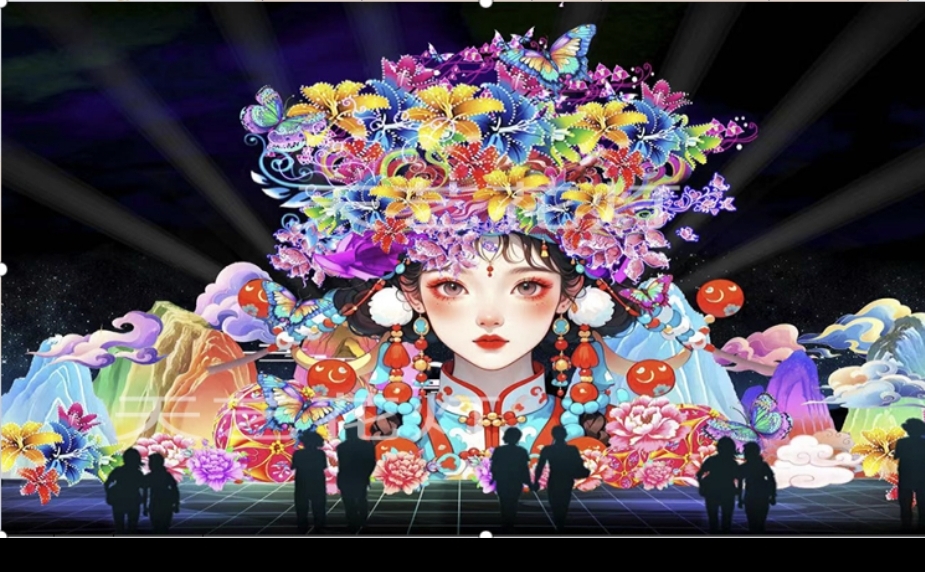 各地花灯大比拼 大型女神灯组 现货三套