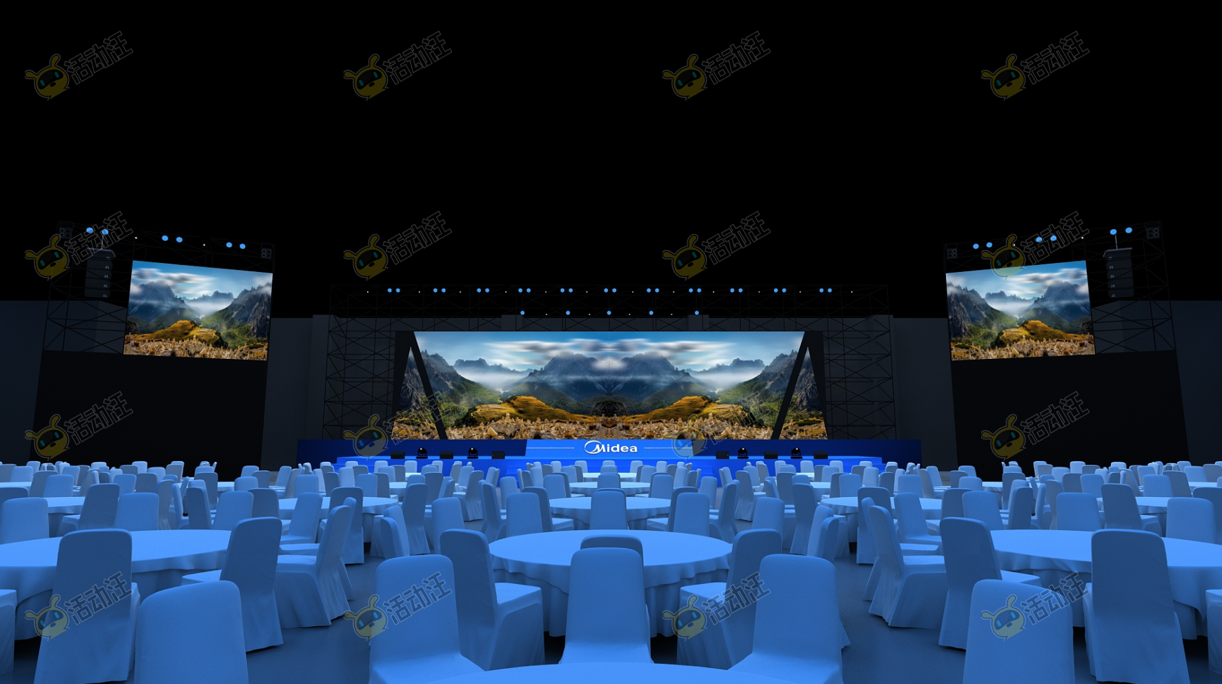 高端酒店答谢晚宴全案效果图-三维设计-活动汪