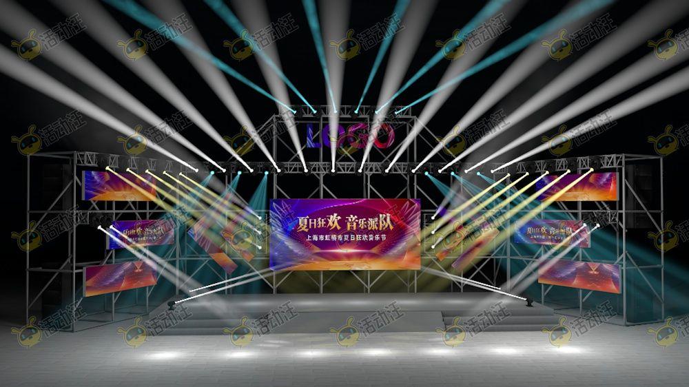 音乐节舞台区活动舞台舞美3d效果图