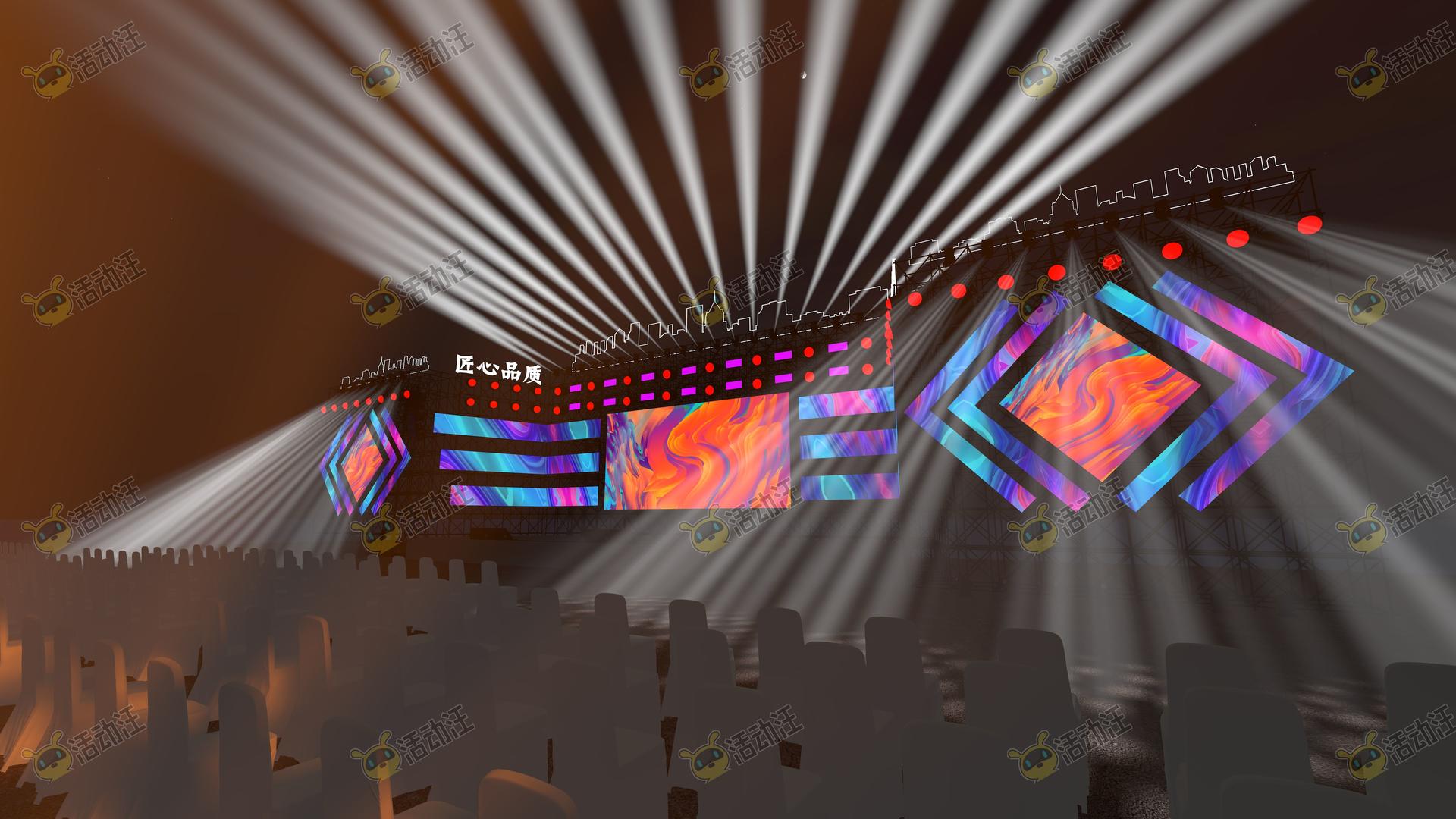 音乐节欢迎区活动舞台舞美3d效果图