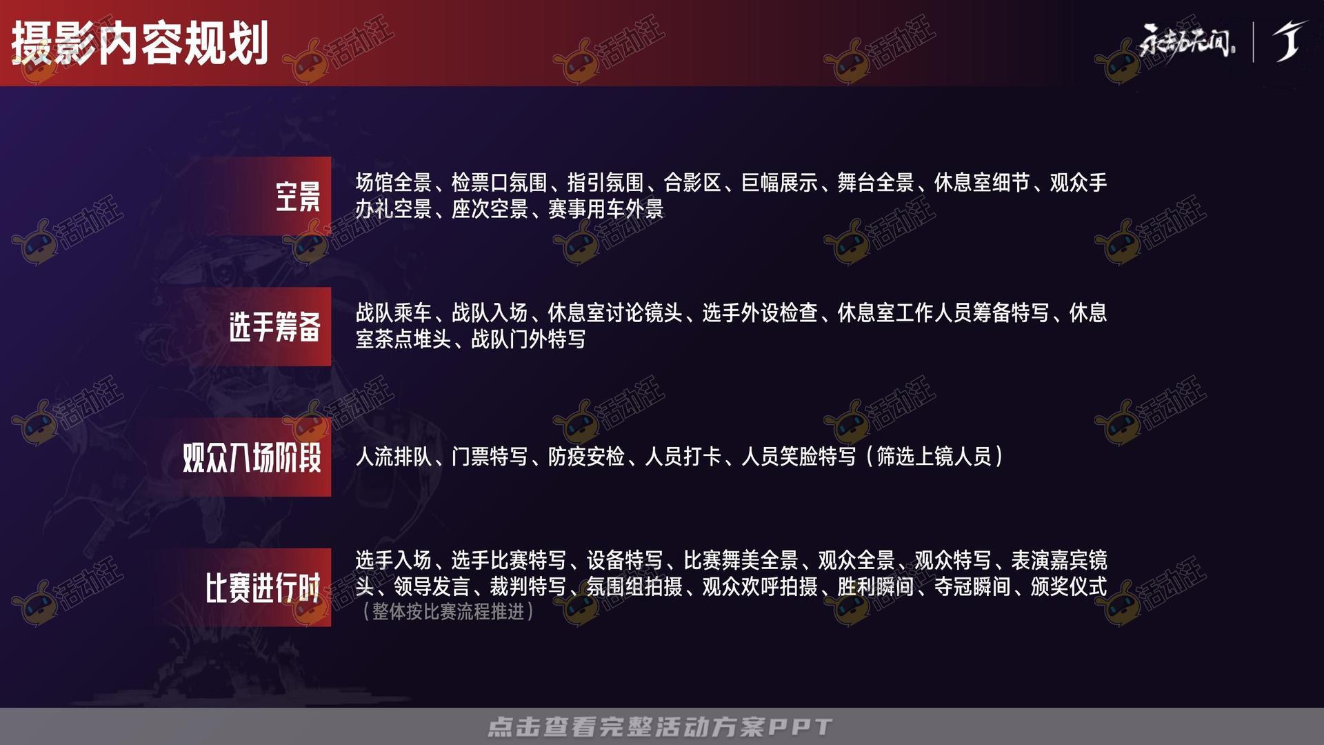 电竞比赛活动策划方案