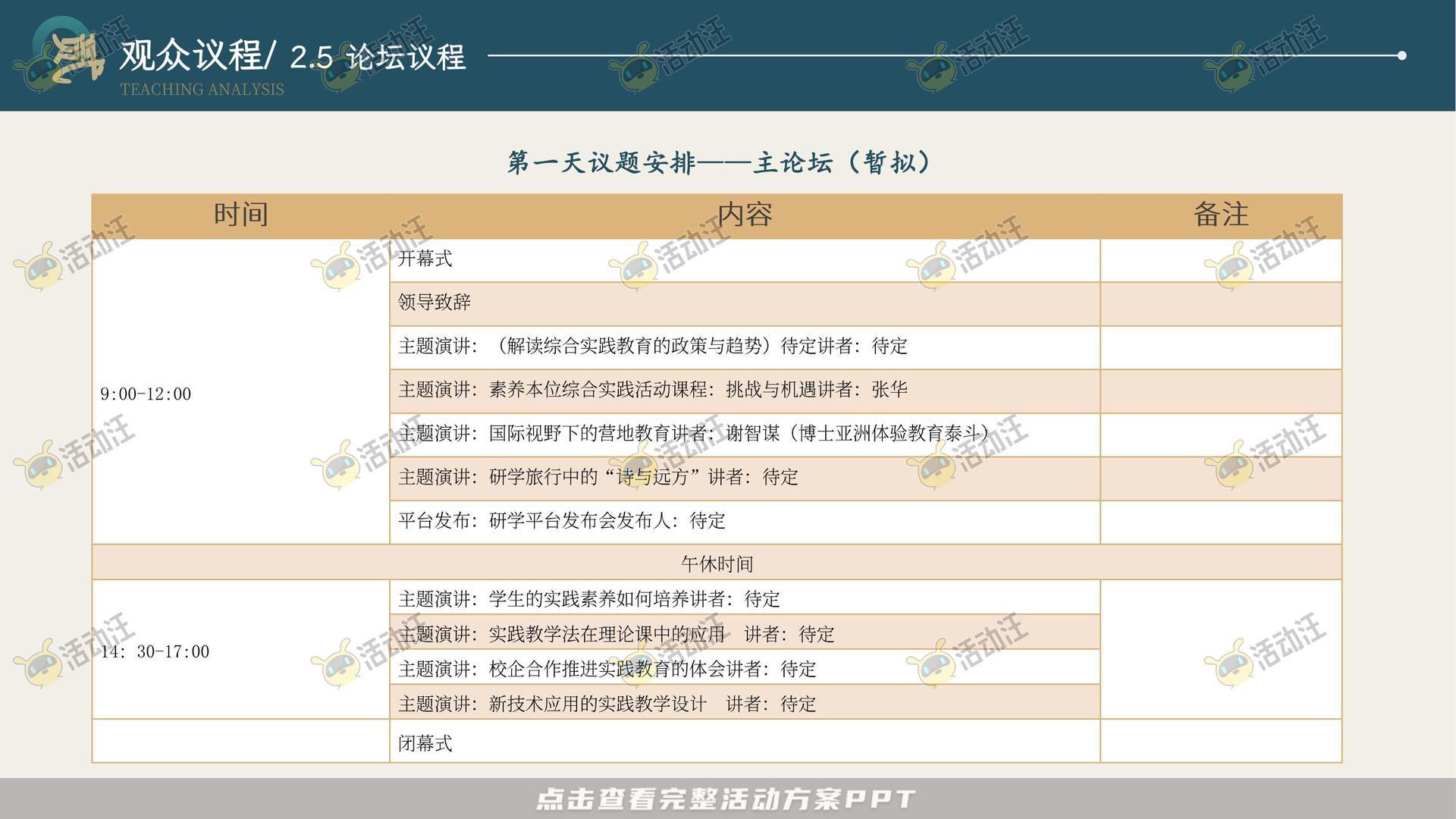 峰会论坛活动策划方案