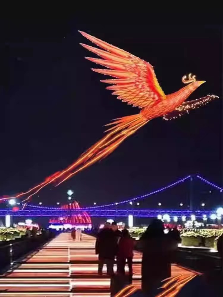 网红飞天凤凰鸟户外商场遥控飞行器仿真七彩无人机大商演展览租赁