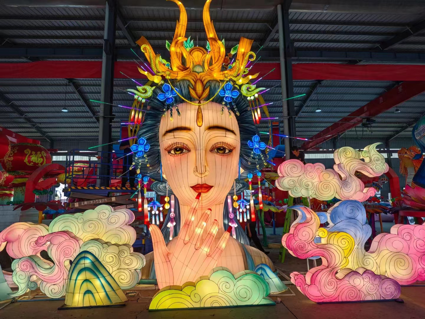 各地花灯大比拼 大型女神灯组 现货三套