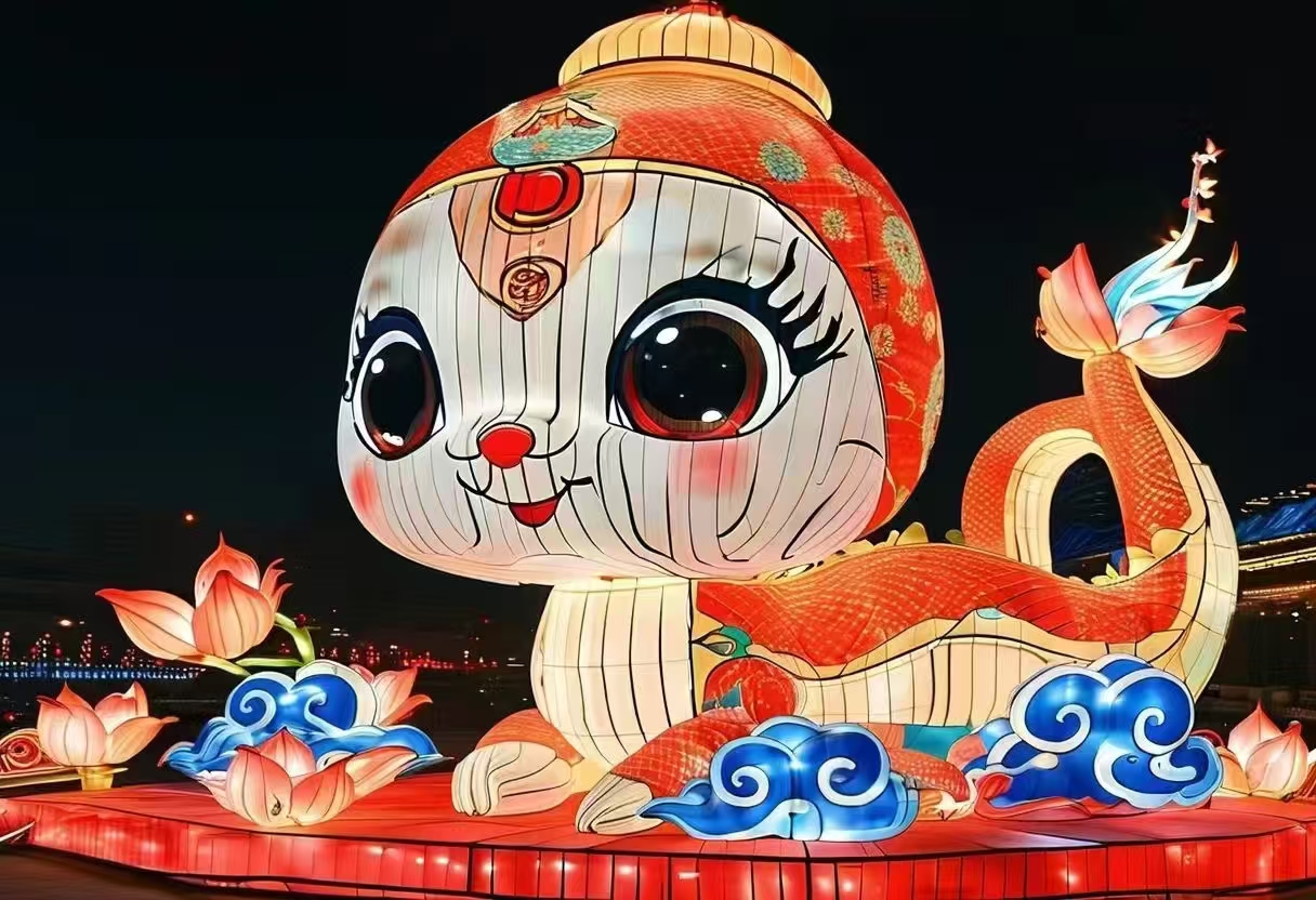 蛇年主题花灯，传统花灯