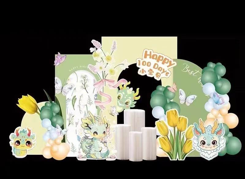 生日派对布置，场地布置，气球墙，气球装饰