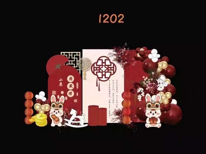 生日派对布置，场地布置，气球墙，气球装饰