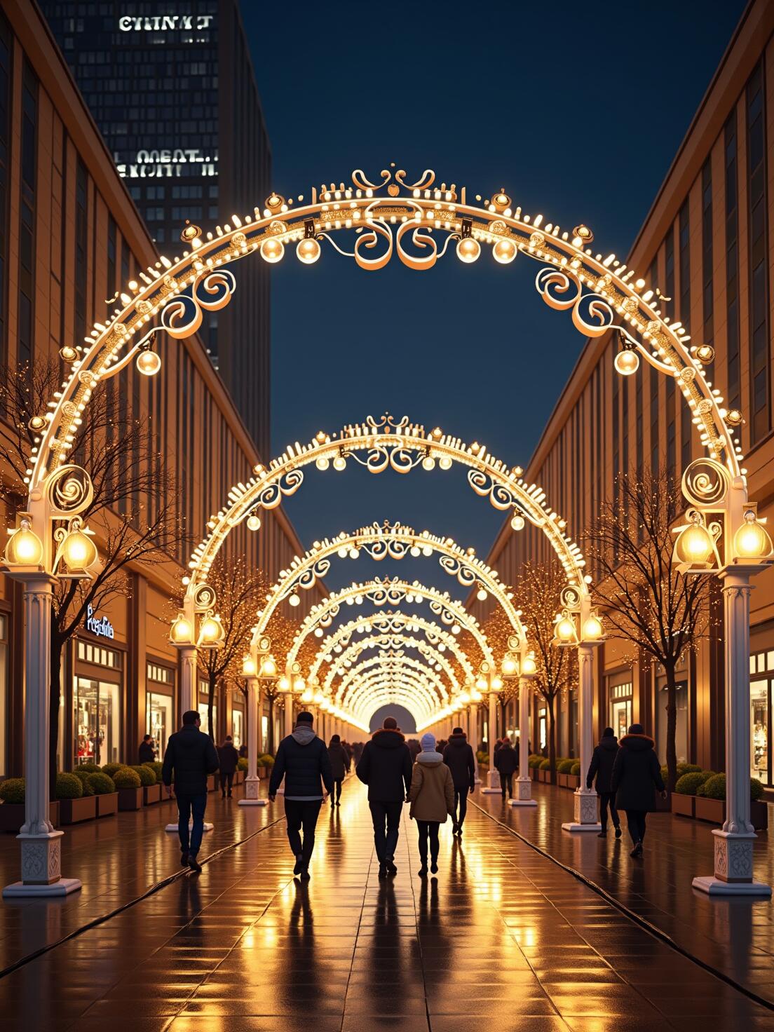 灯光装饰美陈商业街亮化