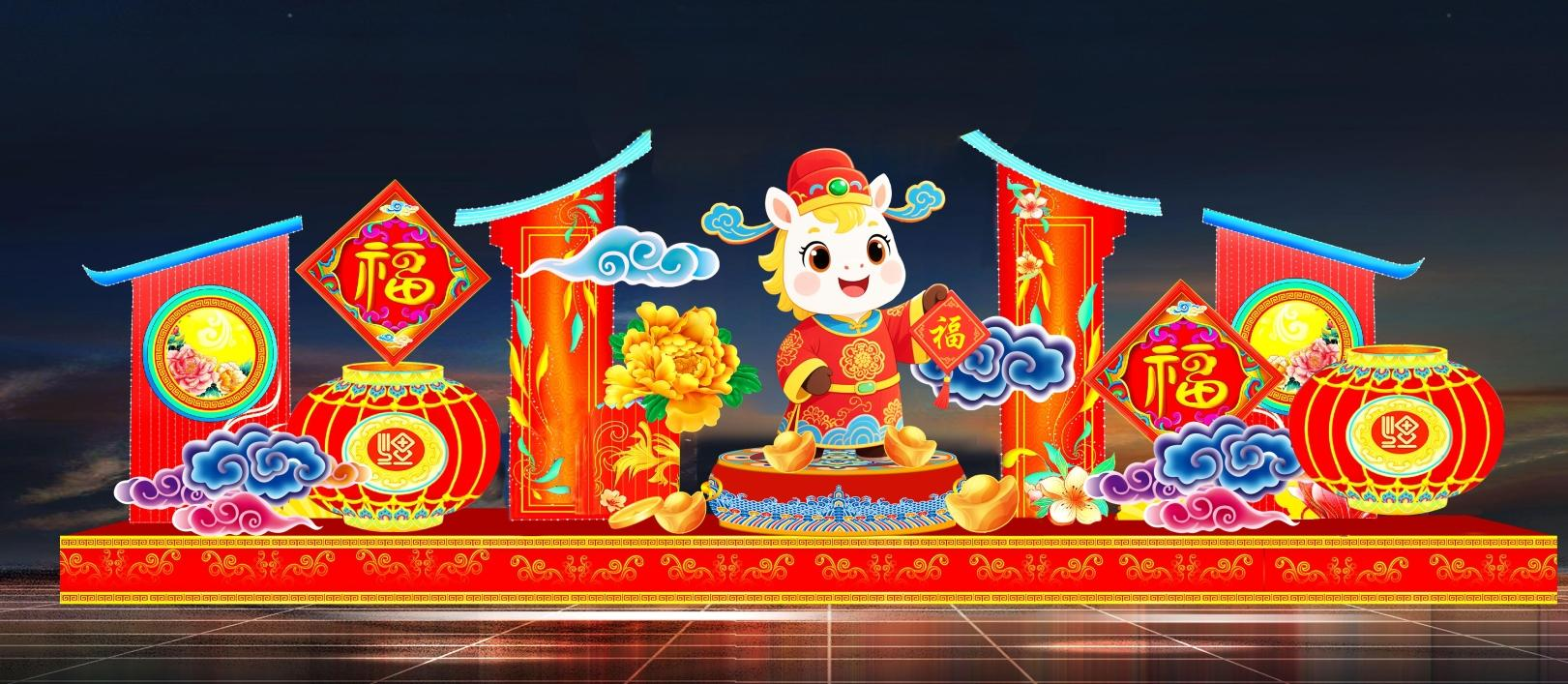 传统新春主题花灯彩灯