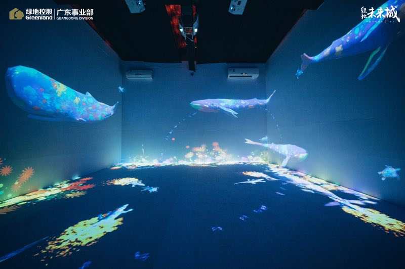 沉浸式全息投影ar互动蝶舞花海墙面地面投影走廊繁花瀑布厂家