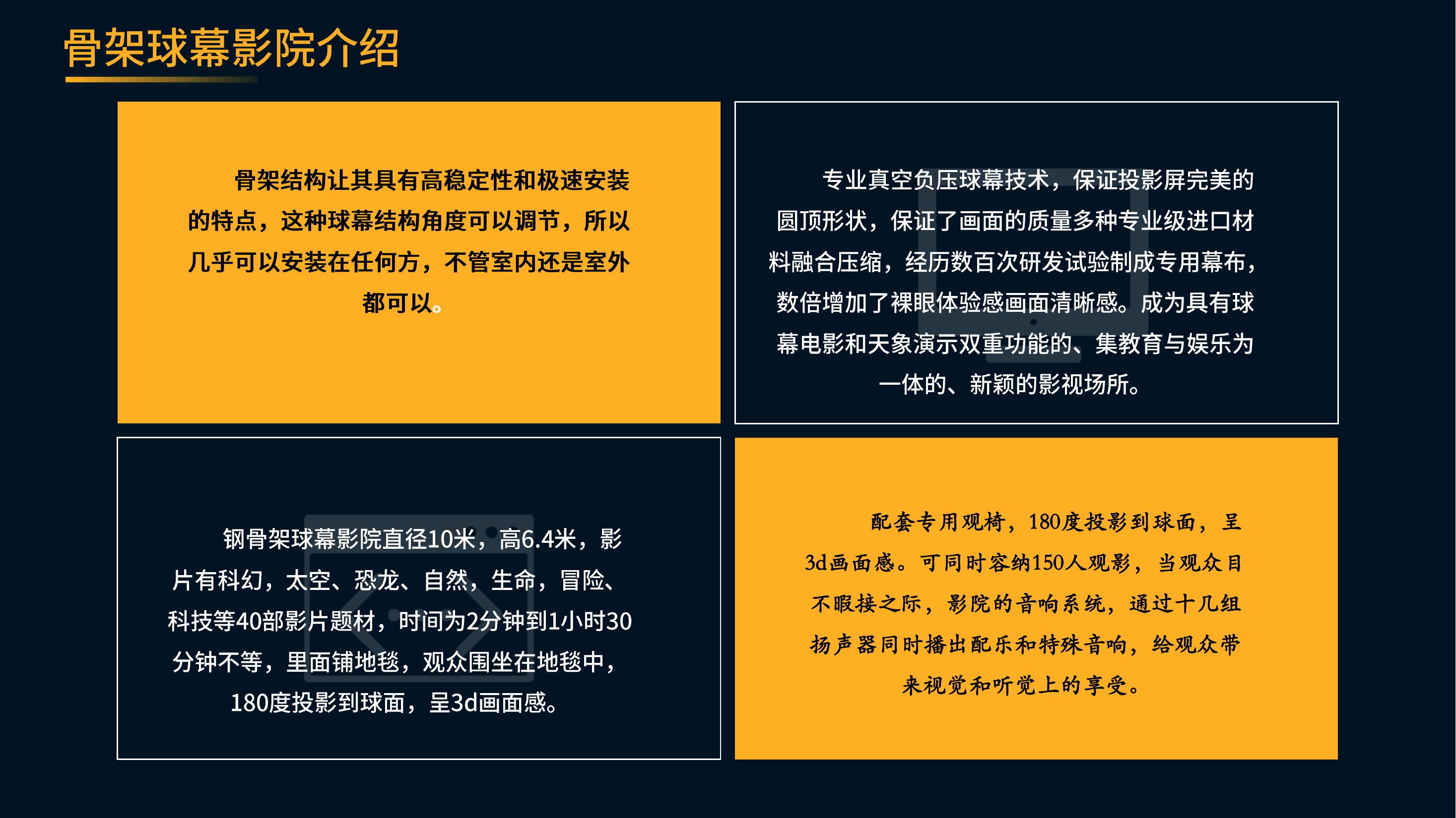 骨架式球幕影院 360度沉浸式观影 穹幕电影