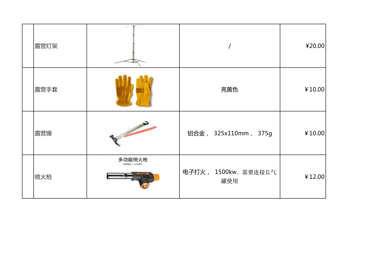 全国范围户外露营装备租赁